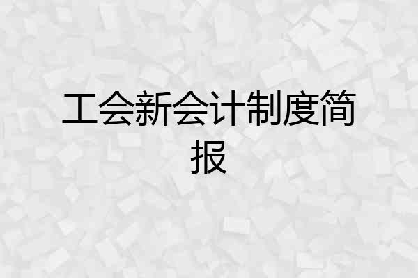 工会新会计制度简报