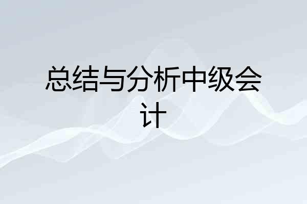 总结与分析中级会计