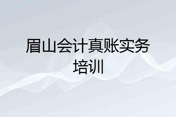 眉山会计真账实务培训
