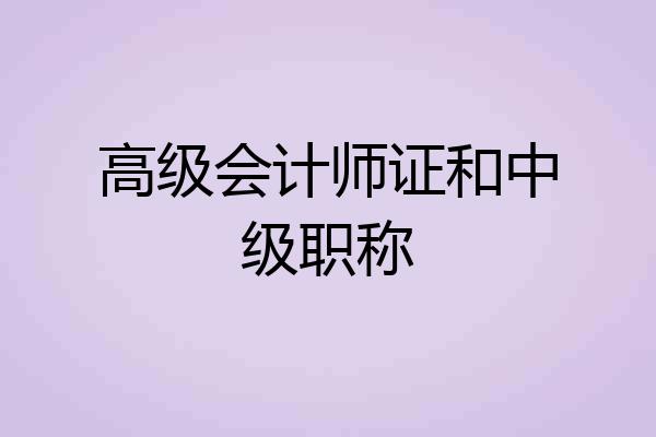 高级会计师证和中级职称