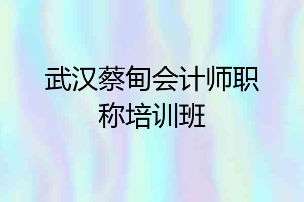 武汉蔡甸会计师职称培训班