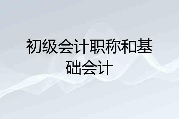 初级会计职称和基础会计