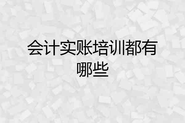会计实账培训都有哪些