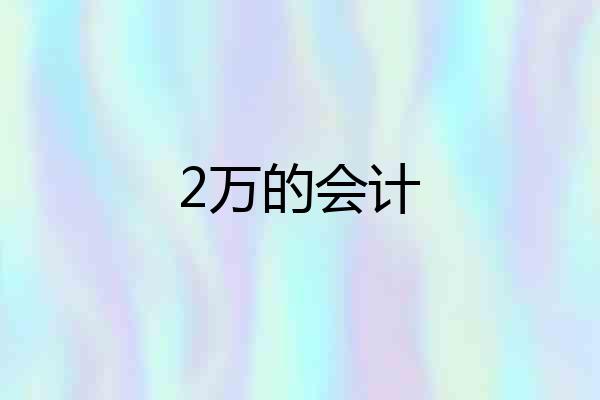 2万的会计