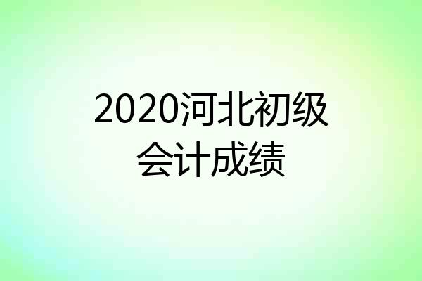 2020河北初级会计成绩