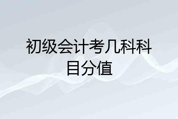 初级会计考几科科目分值