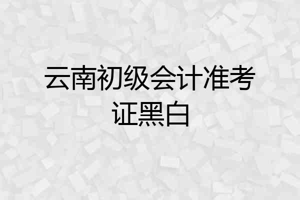 云南初级会计准考证黑白