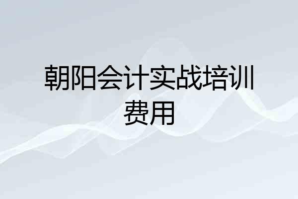 朝阳会计实战培训费用