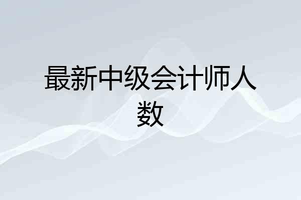 最新中级会计师人数