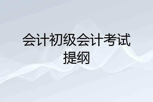 会计初级会计考试提纲
