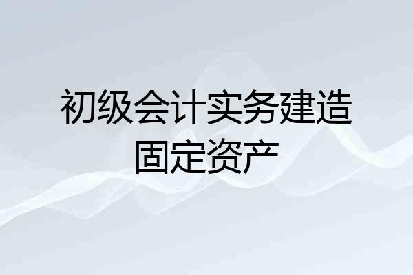 初级会计实务建造固定资产