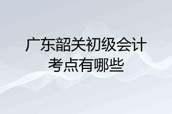 广东韶关初级会计考点有哪些