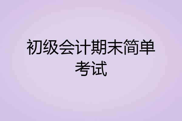 初级会计期末简单考试