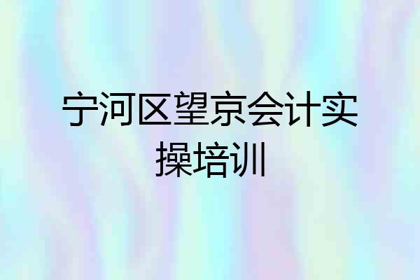 宁河区望京会计实操培训