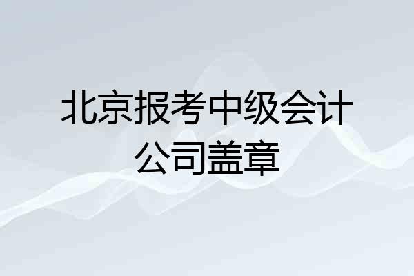 北京报考中级会计公司盖章
