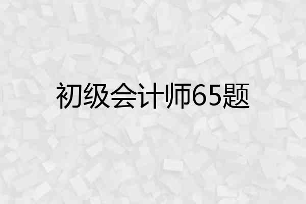 初级会计师65题