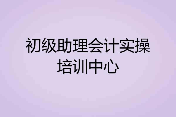 初级助理会计实操培训中心
