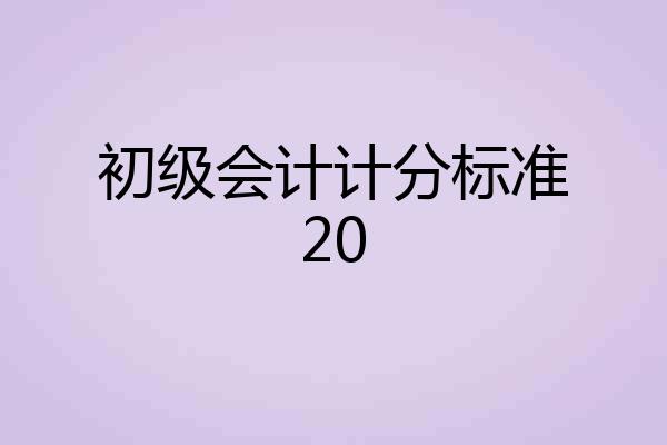 初级会计计分标准20