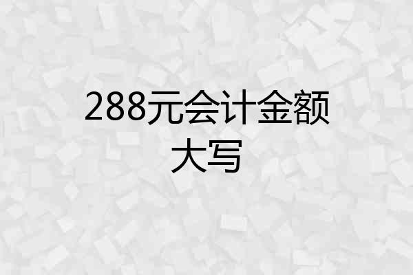288元会计金额大写