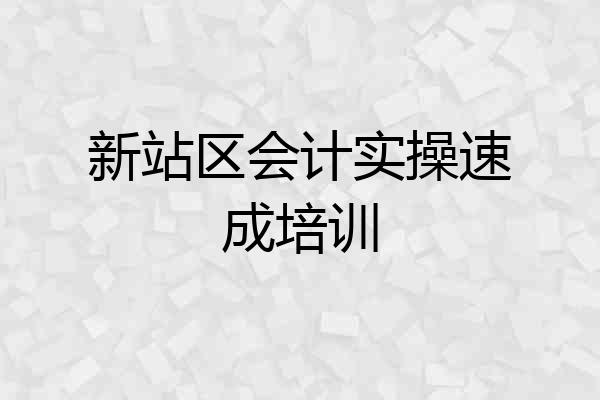 新站区会计实操速成培训