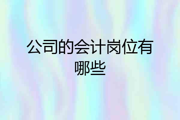 公司的会计岗位有哪些