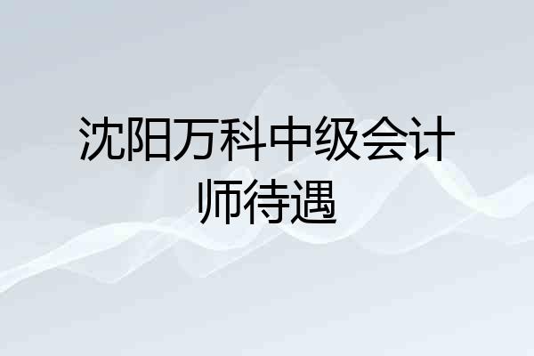 沈阳万科中级会计师待遇