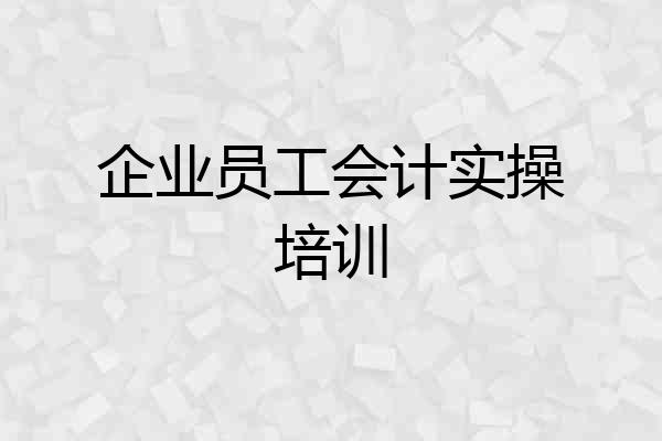 企业员工会计实操培训