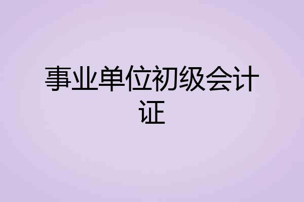 事业单位初级会计证