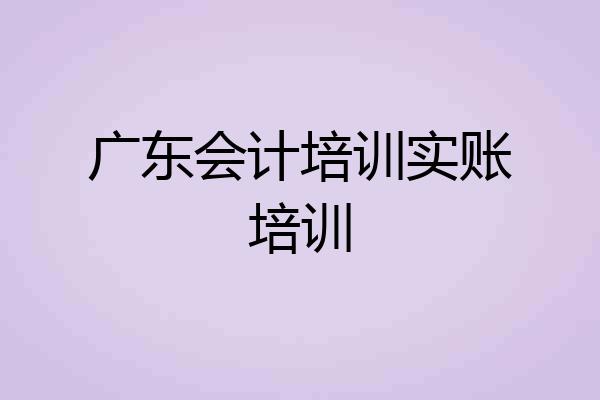 广东会计培训实账培训
