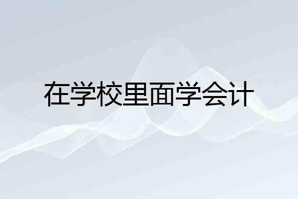 在学校里面学会计
