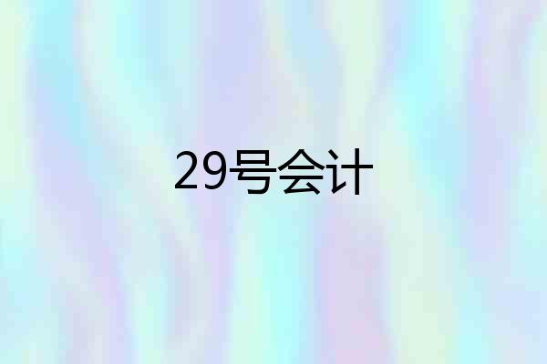 29号会计