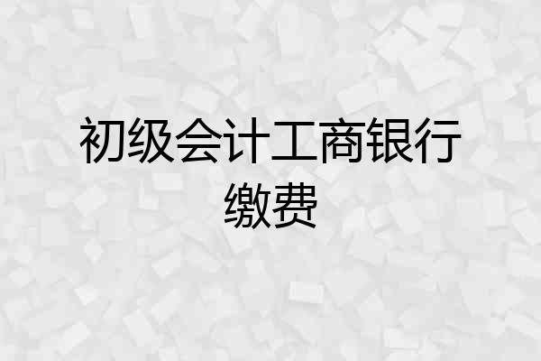 初级会计工商银行缴费