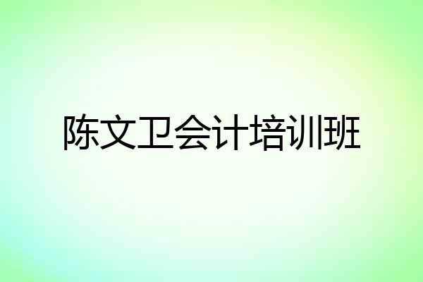 陈文卫会计培训班