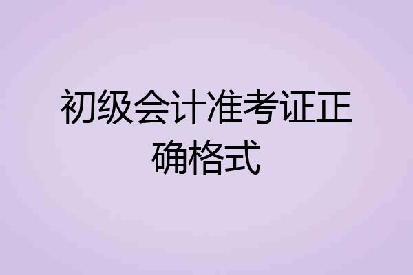 初级会计准考证正确格式