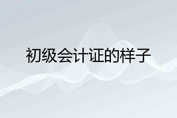 初级会计证的样子