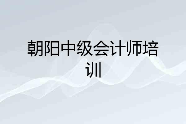 朝阳中级会计师培训