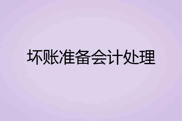 坏账准备会计处理
