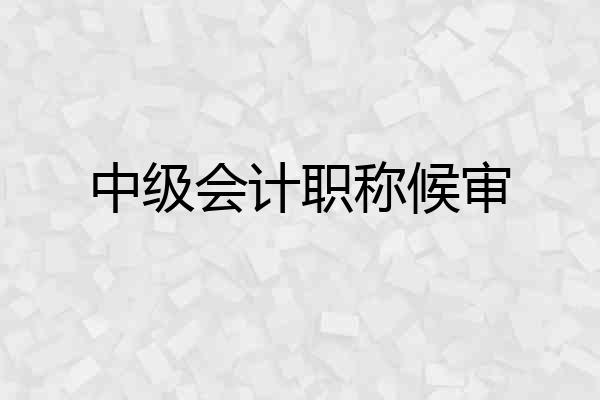 中级会计职称候审