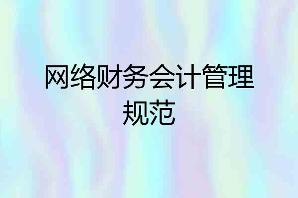 网络财务会计管理规范