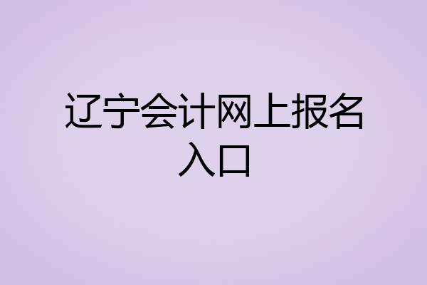 辽宁会计网上报名入口