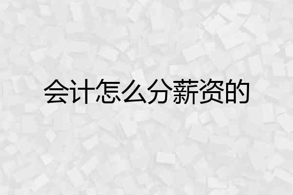 会计怎么分薪资的