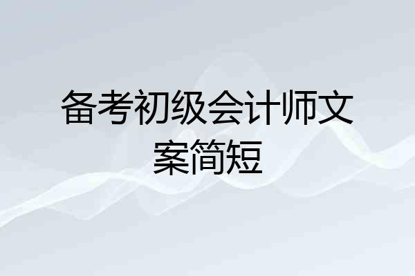 备考初级会计师文案简短