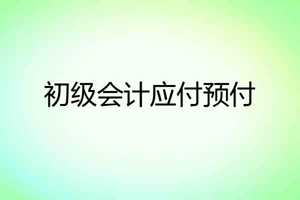初级会计应付预付