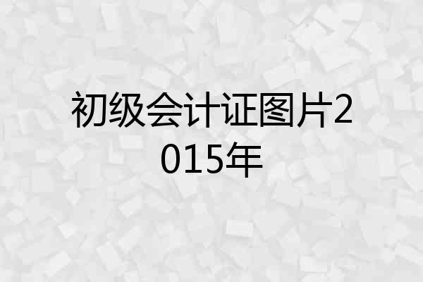 初级会计证图片2015年