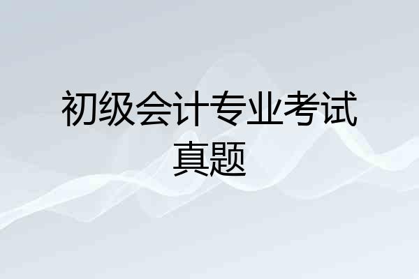 初级会计专业考试真题