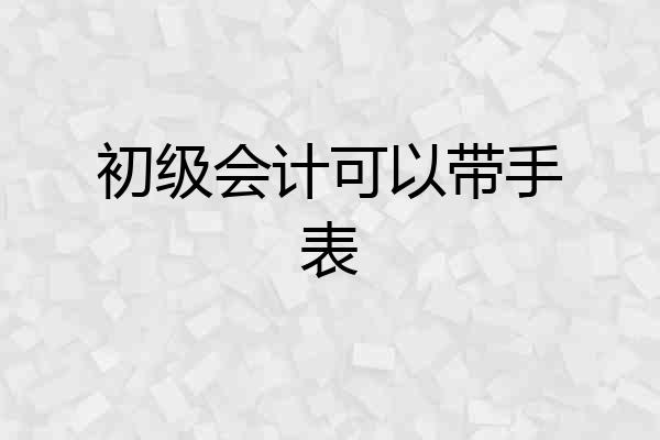 初级会计可以带手表