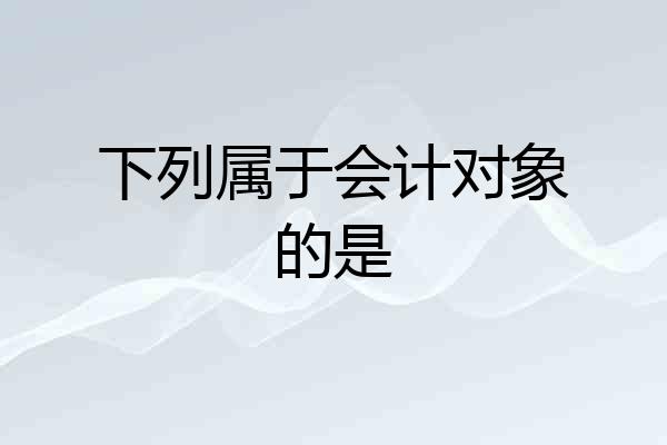 下列属于会计对象的是
