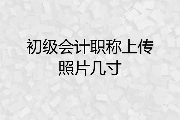 初级会计职称上传照片几寸