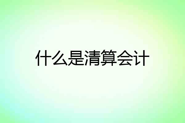什么是清算会计