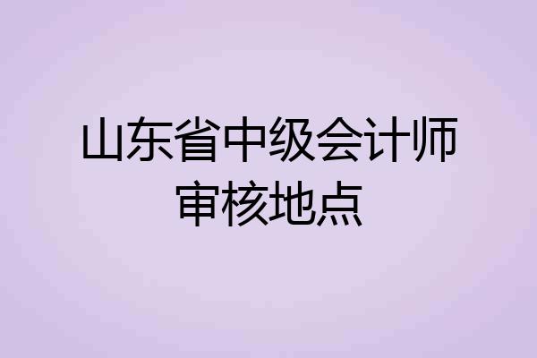 山东省中级会计师审核地点